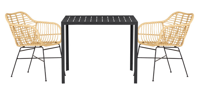 Hagebord Havanna 90x90 cm i aluminium og nonwood
